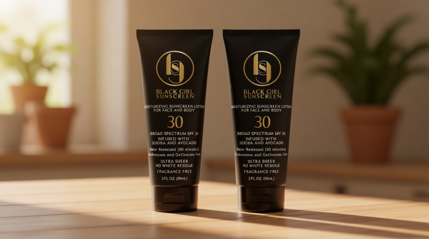 Black Girl Sunscreen SPF 30 for the Face & Body - Moisturizing Sun Protection, SPF 30, Sun Lotion for Women, Ultra Sheer, Travel Size, No White Cast for Melanin Rich Skin - 3 fl oz, 2-Pack