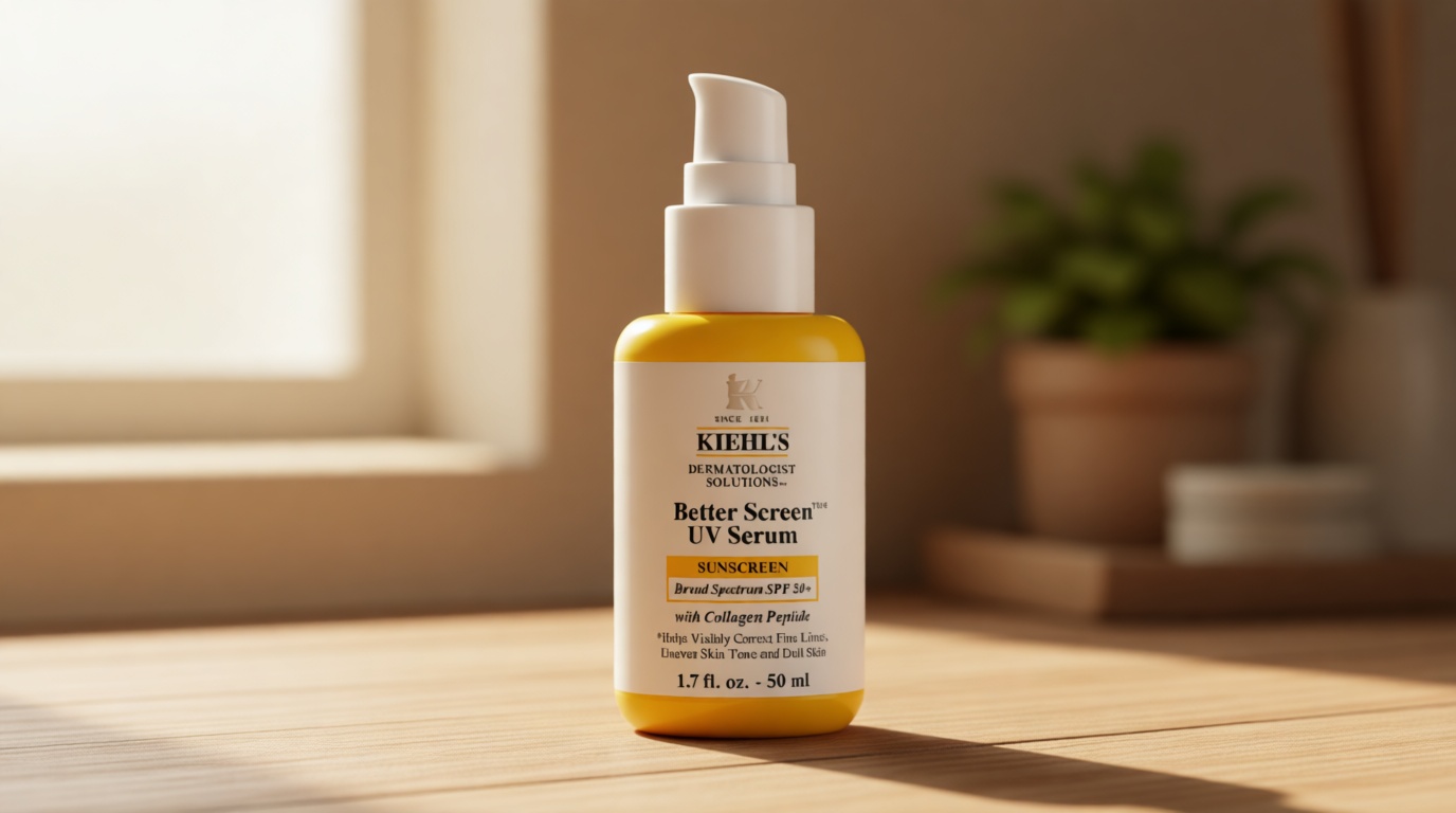 Kiehl's Better Screen UV Serum SPF 50+, Invisible Facial Sunscreen with Collagen Peptide, UV Filters to Shield UVA & UVB, Helps Correct Visible Signs of Aging, Boosts Skin Radiance