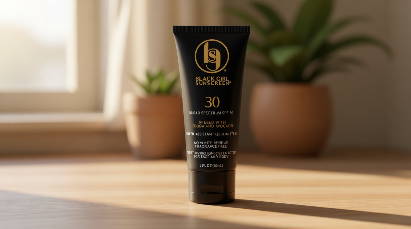 Black Girl Sunscreen SPF 30 for the Face & Body - Moisturizing Sun Protection, SPF 30, Sun Lotion for Women, Ultra Sheer, Travel Size, No White Cast for Melanin Rich Skin - 2 fl oz