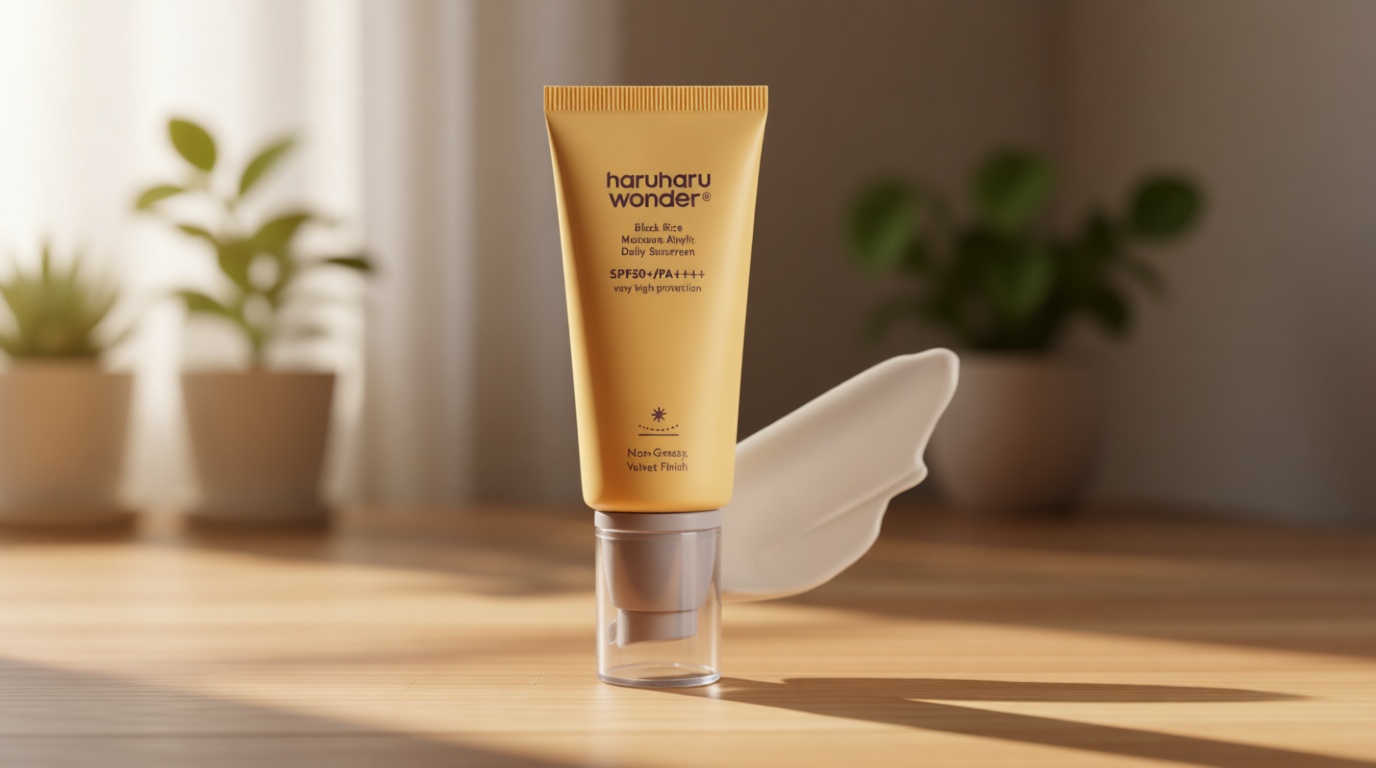 Haruharu Wonder Black Rice Moisture Airyfit Daily Sunscreen 1.69fl.oz - Velvet Finish, No White Cast, Hydrating, Moisturizing, Korean Skin Care, Vegan, Clean Beauty