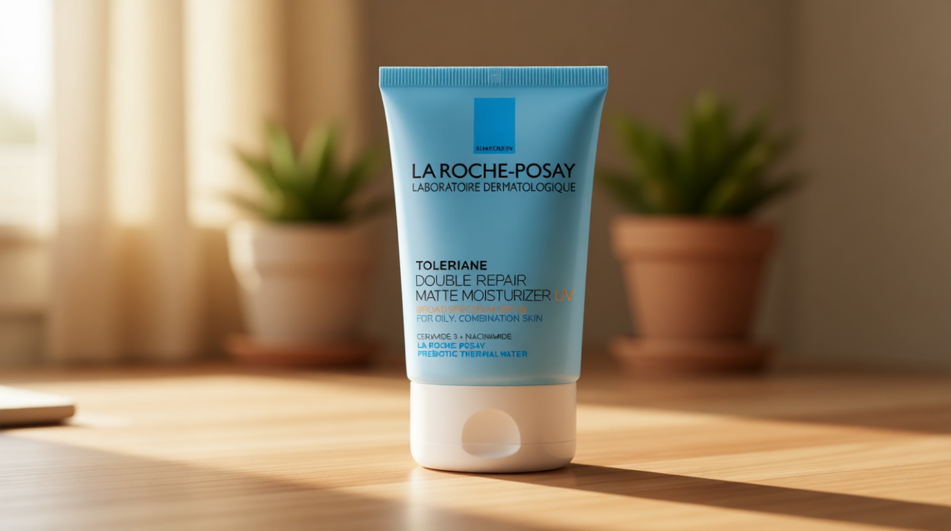 La Roche-Posay Toleriane Double Repair Matte Face Moisturizer, Daily Moisturizer For Oily Skin With Ceramide And Niacinamide For All Skin Tones, Oil Free, Non-Comedogenic, Available with SPF 30