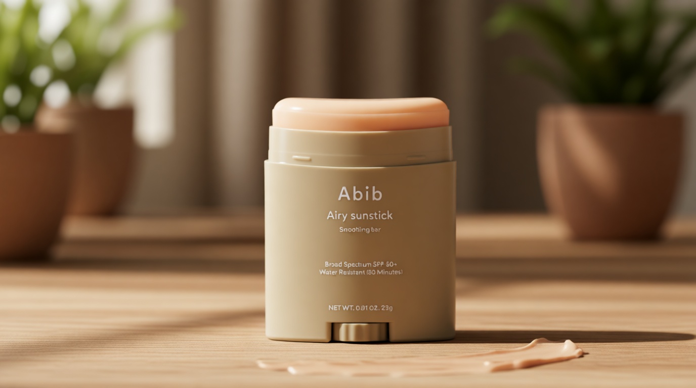 Abib Airy Sunstick Protection Bar SPF50+ Broad Spectrum, Semi-Matte Sunscreen Stick for Oily & Combination Skin, No White Cast, Water-Resistant, Korean Sunscreen, 0.81 oz / 23 g