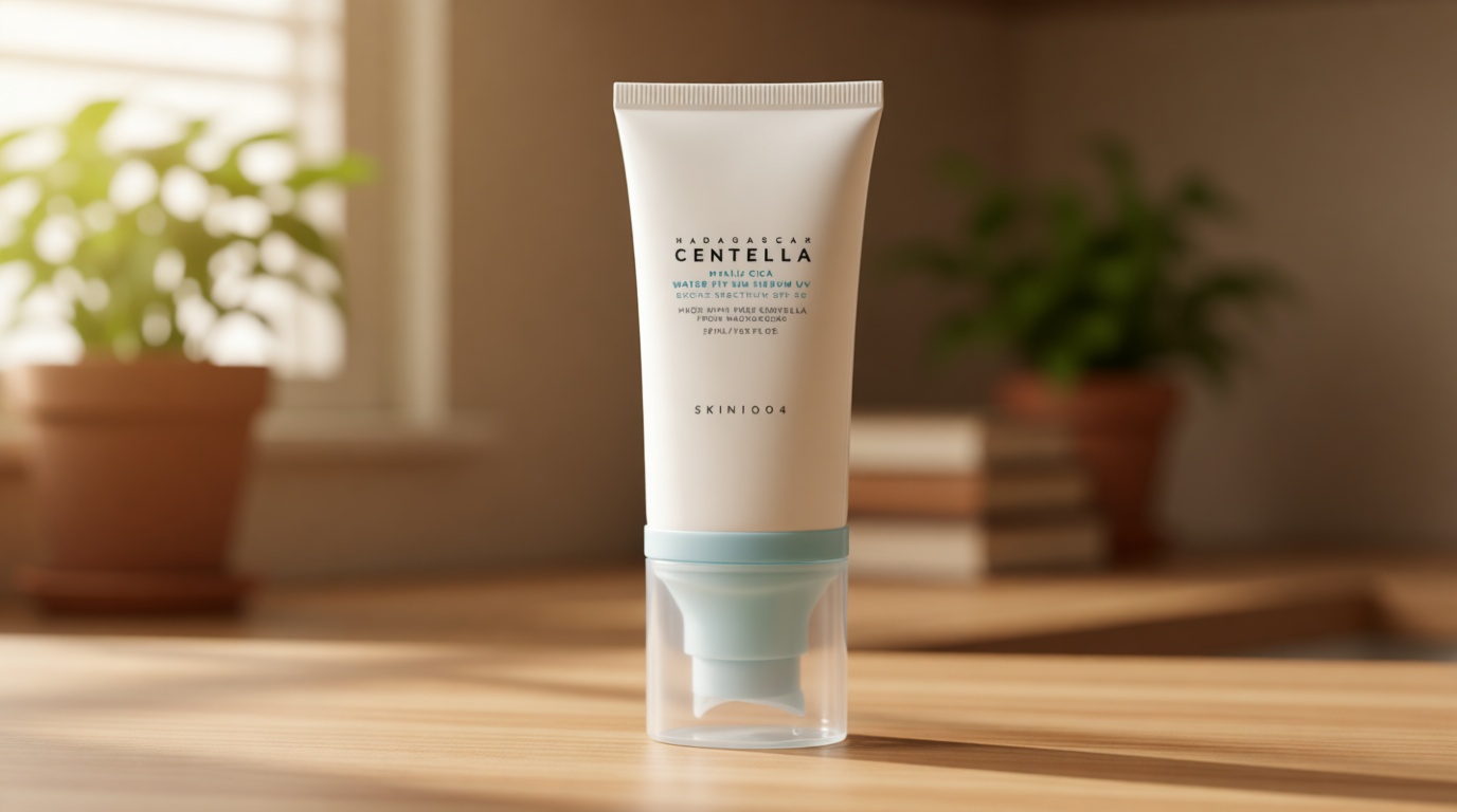 SKIN1004 Centella Hyalu-Cica Water-Fit Sun Serum UV, Korean Sunscreen SPF 50, Centella Sunscreen, Travel Essentials, Sunscreen with Hyaluronic Acid, No White Cast, Korean Skin Care, 1.69 fl.oz / 50ml