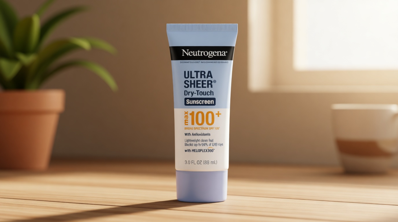 Neutrogena Ultra Sheer Dry-Touch Sunscreen Lotion, Max 100+ Broad Spectrum SPF 100 UVA/UVB Protection, Lightweight, Non-Greasy Sunscreen, Oxybenzone-Free, Antioxidant, Travel Size, 3 fl oz