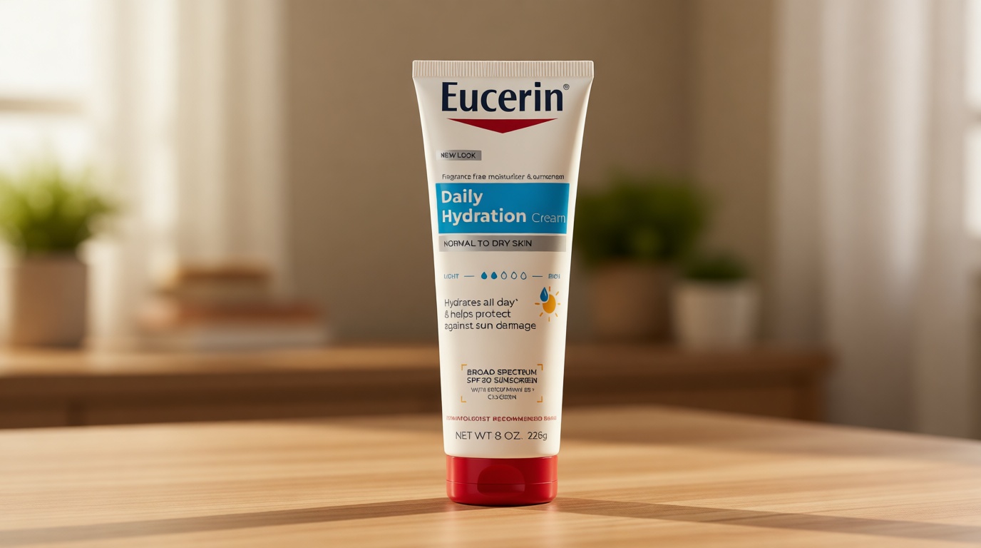 Eucerin Daily Hydration Broad Spectrum SPF 30 Sunscreen Body Cream for Dry Skin, Fragrance Free Sunscreen Moisturizer, 8 Oz Tube