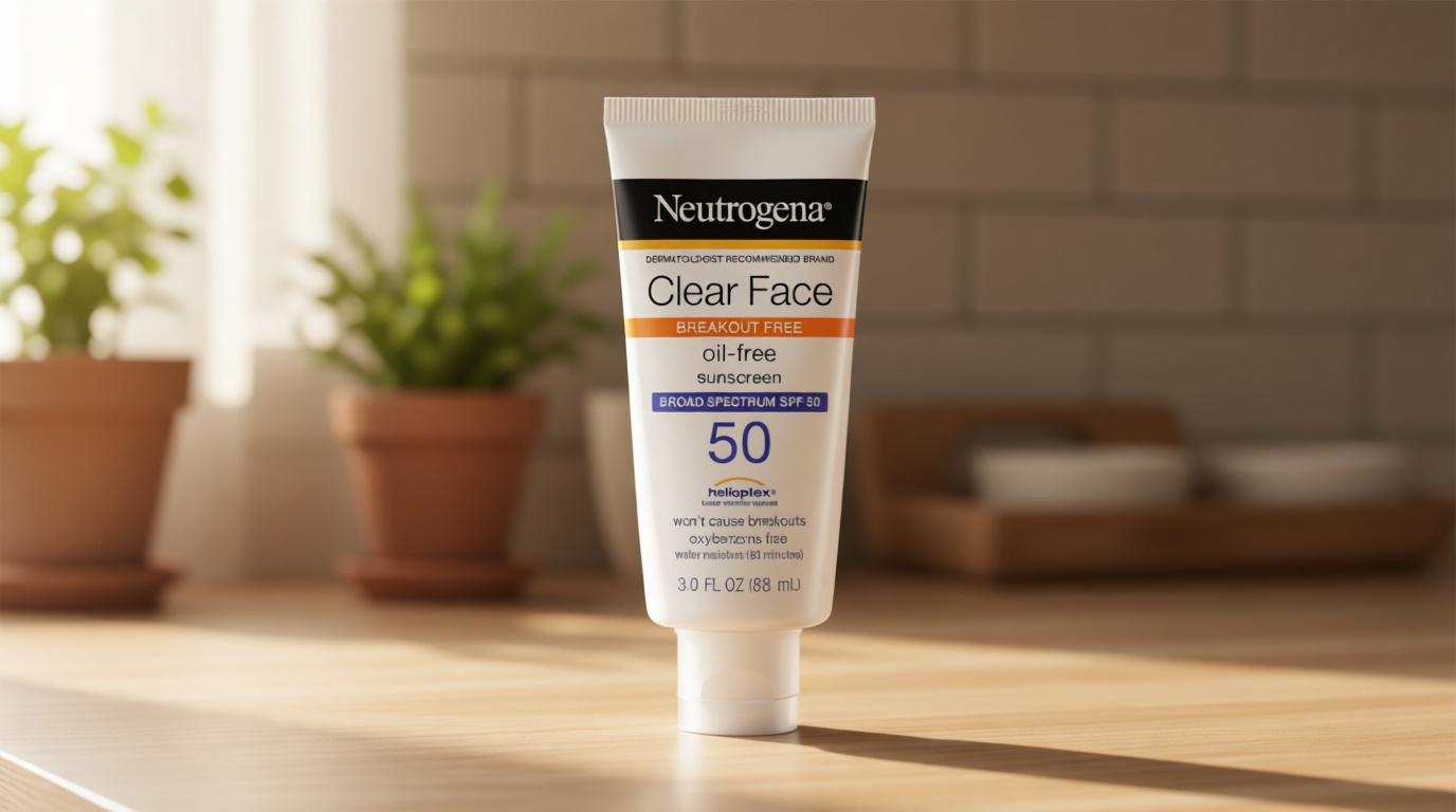 Neutrogena Clear Face Sunscreen Lotion for Acne-Prone Skin, Broad Spectrum SPF 50, Sunscreen for Face & Oily Skin, Oil-,Fragrance- & Oxybenzone-Free, Water Resistant, Matte, Unscented, 3 Fl Oz