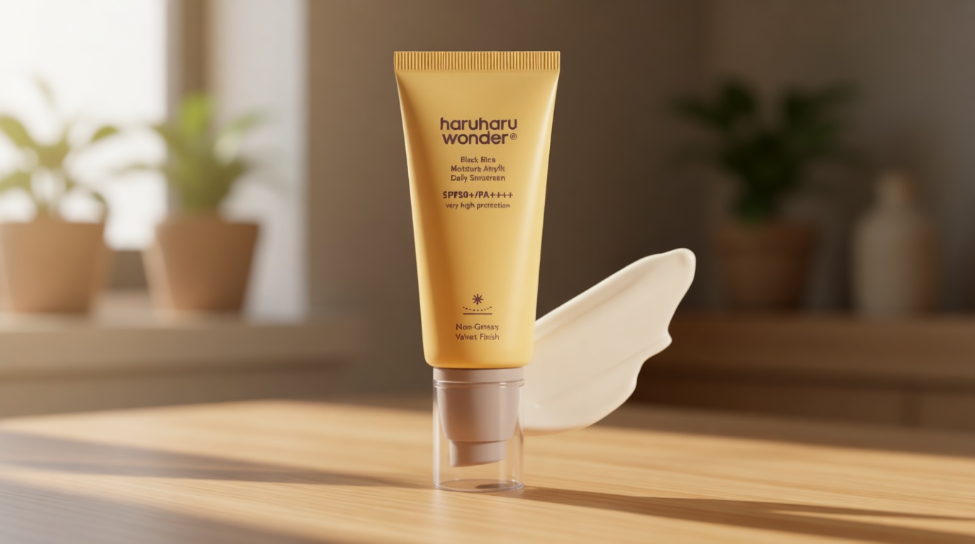 Haruharu Wonder Black Rice Moisture Airyfit Daily Sunscreen 1.69fl.oz - Velvet Finish, No White Cast, Hydrating, Moisturizing, Korean Skin Care, Vegan, Clean Beauty