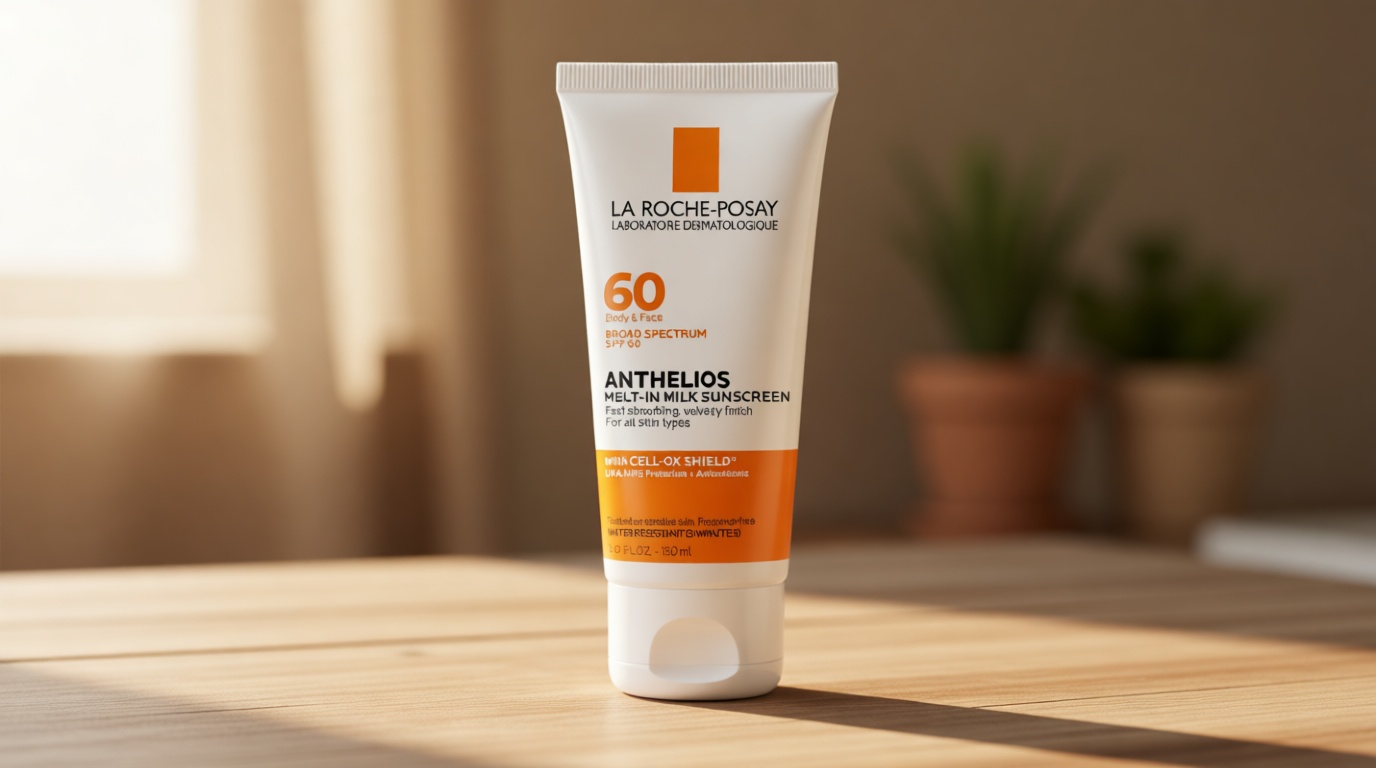 La Roche-Posay Anthelios Melt-In Milk Sunscreen SPF 60, Sunscreen For Body & Face, Broad Spectrum SPF + Antioxidants, Oil Free, Lightweight & Fast Absorbing, Oxybenzone Free