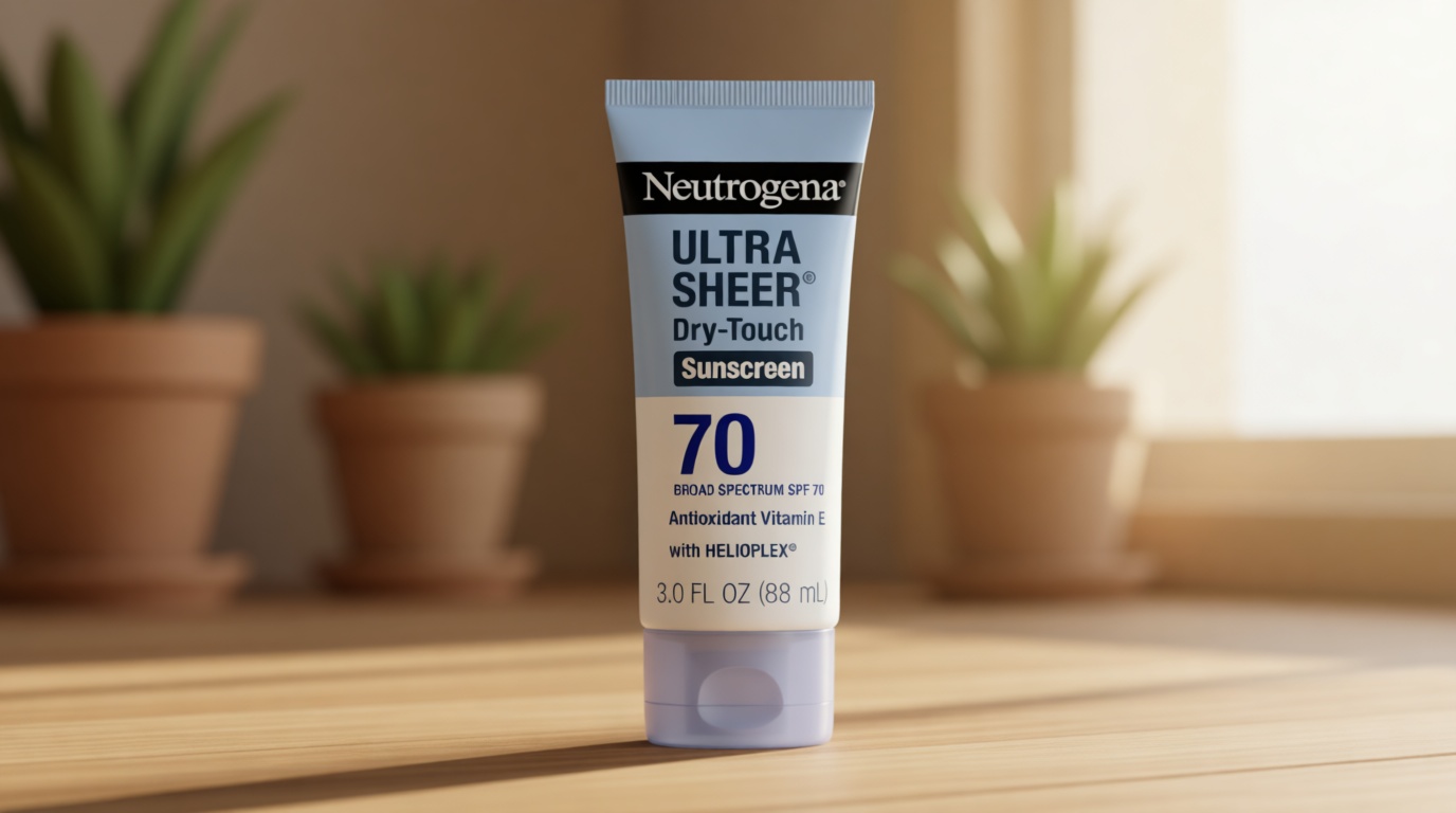 Neutrogena Ultra Sheer Dry-Touch Sunscreen Lotion SPF 70, Broad Spectrum, Water Resistant 80 Min, Oil-Free, Oxybenzone-Free, Non-Comedogenic, Matte Finish, Body Sunscreen, Travel Size 3 Fl Oz