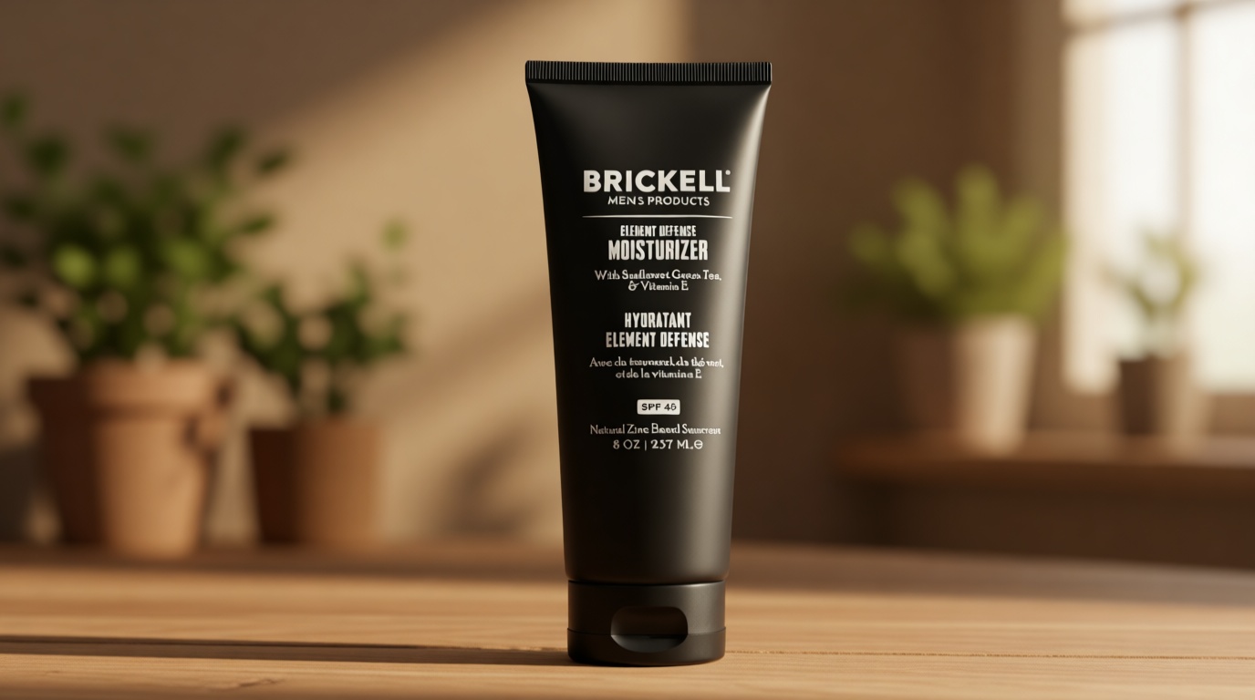 Brickell Men's Element Defense SPF45 Moisturizer for Men, Natural & Organic, Zinc Oxide Mineral Sunscreen, Hydrates and Protects Skin Against UVA/UVB Rays, 8 Ounce, Unscented