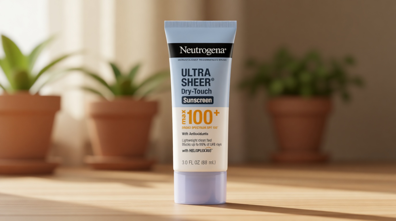 Neutrogena Ultra Sheer Dry-Touch Sunscreen Lotion, Max 100+ Broad Spectrum SPF 100 UVA/UVB Protection, Lightweight, Non-Greasy Sunscreen, Oxybenzone-Free, Antioxidant, Travel Size, 3 fl oz
