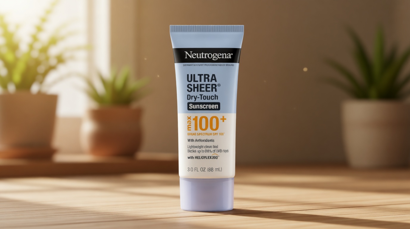 Neutrogena Ultra Sheer Dry-Touch Sunscreen Lotion, Max 100+ Broad Spectrum SPF 100 UVA/UVB Protection, Lightweight, Non-Greasy Sunscreen, Oxybenzone-Free, Antioxidant, Travel Size, 3 fl oz