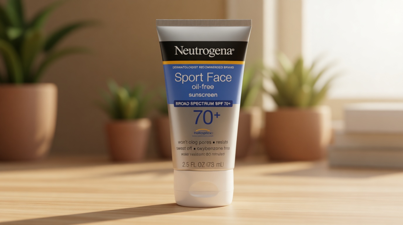 Neutrogena Sport Face Sunscreen SPF 70+, Oil-Free, 2.5 fl oz, Sweat & Water-Resistant, Broad-Spectrum UVA/UVB, Nourish & Restore Skin Balance, Oxybenzone Free Sunscreen For Face
