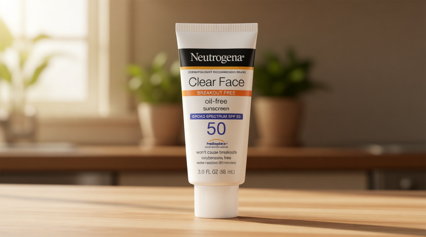 Neutrogena Clear Face Sunscreen Lotion for Acne-Prone Skin, Broad Spectrum SPF 50, Sunscreen for Face & Oily Skin, Oil-,Fragrance- & Oxybenzone-Free, Water Resistant, Matte, Unscented, 3 Fl Oz