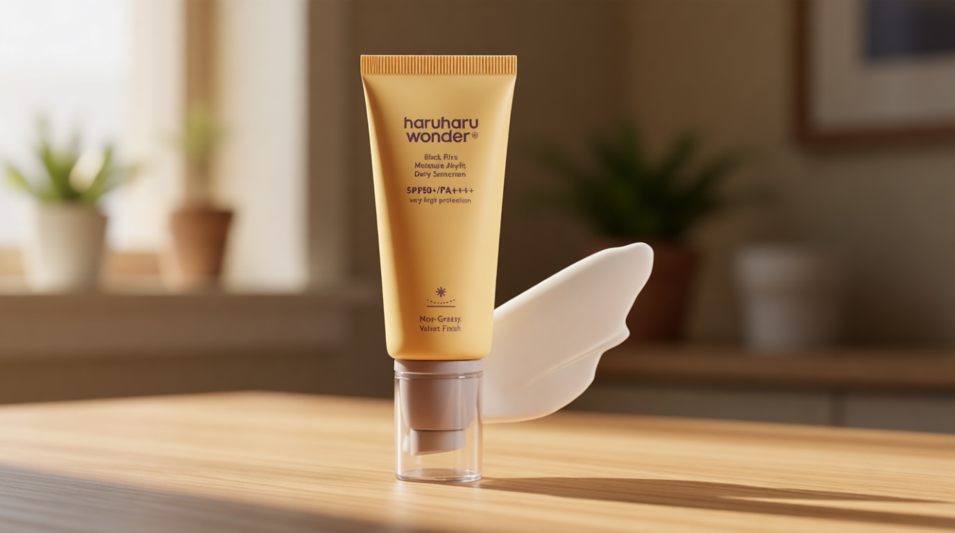 Haruharu Wonder Black Rice Moisture Airyfit Daily Sunscreen 1.69fl.oz - Velvet Finish, No White Cast, Hydrating, Moisturizing, Korean Skin Care, Vegan, Clean Beauty