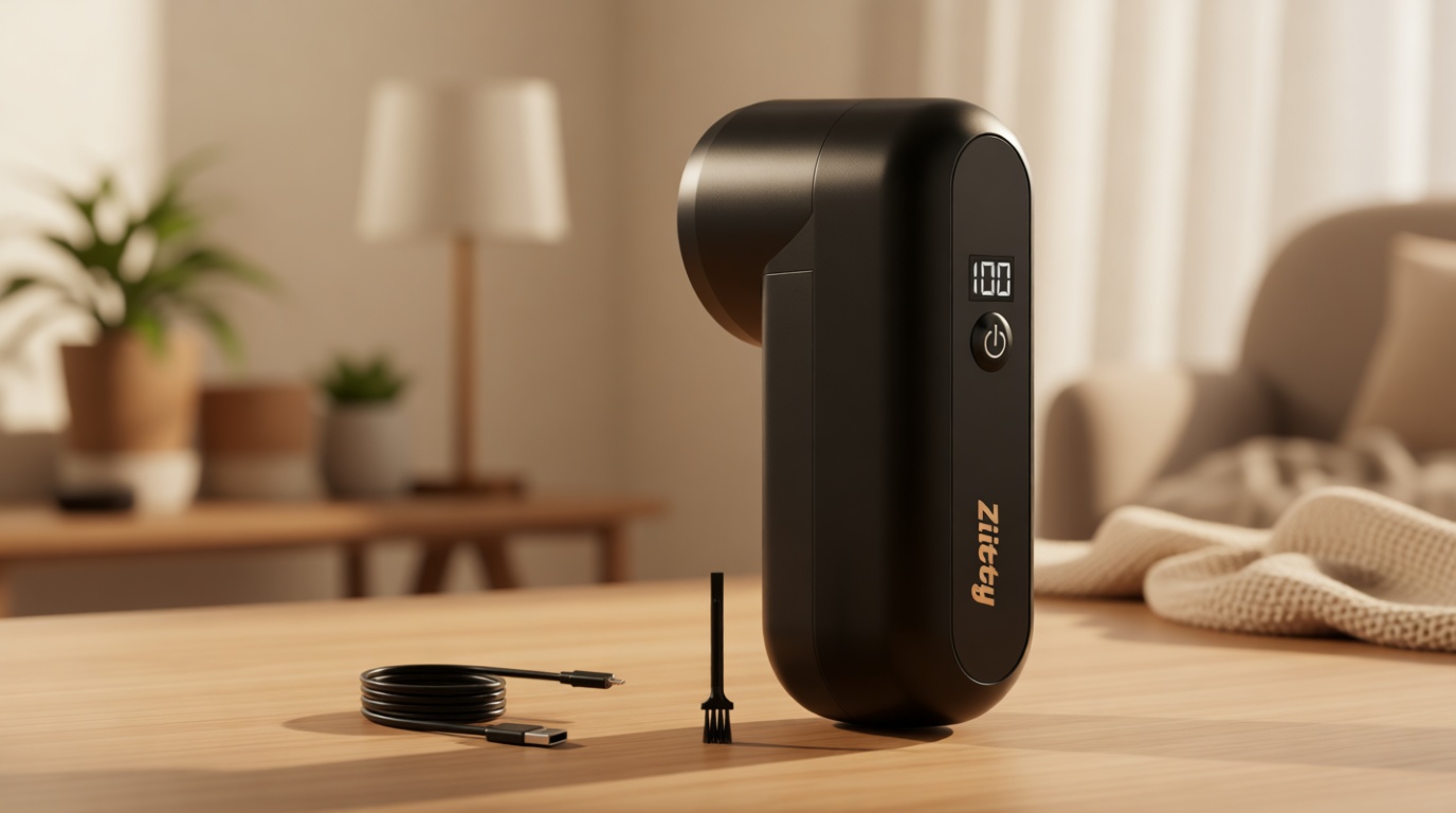 Fabric Shaver, Ziitty Lint Remover for Clothes, Type-C Rechargeable Lint Shaver with LCD Display & 6-Blade, Sweater Shavers to Remove Pilling，Fuzz Remover Fabric Shaver for Clothing and Furniture