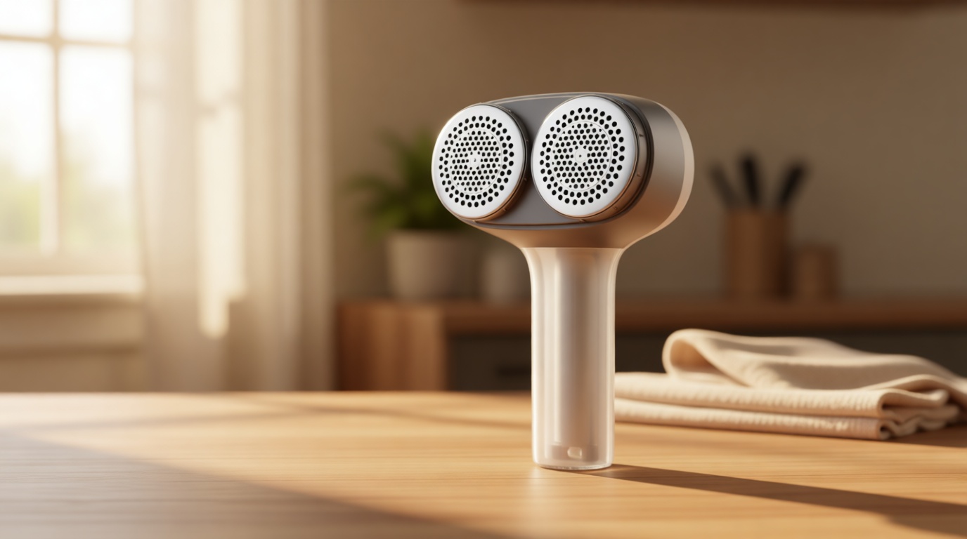 VASSON Fabric Shaver, Electric Lint Remover, Rechargeable Lint Shaver, Sweater Shavers to Remove Pilling, Large Fuzz Remover for Clothes Couch Furniture (Greyish White) ClimeCo Certified