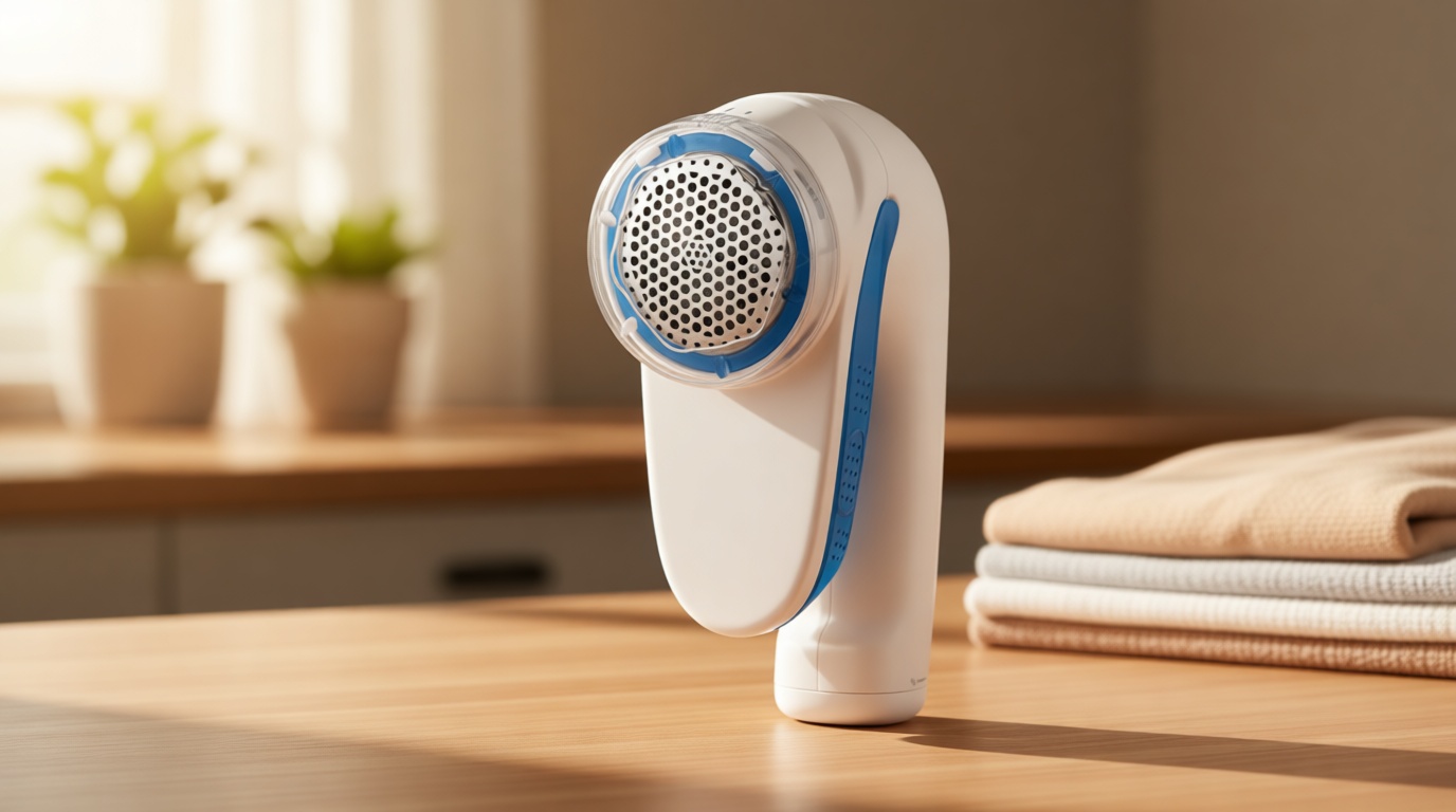 Conair Fabric Shaver and Lint Remover, Battery-Operated Portable Clothes Shaver with 3 Settings, Fuzz Remover for Sweaters, Clothing and Furniture, Large 2-Inch Shaving Head, White