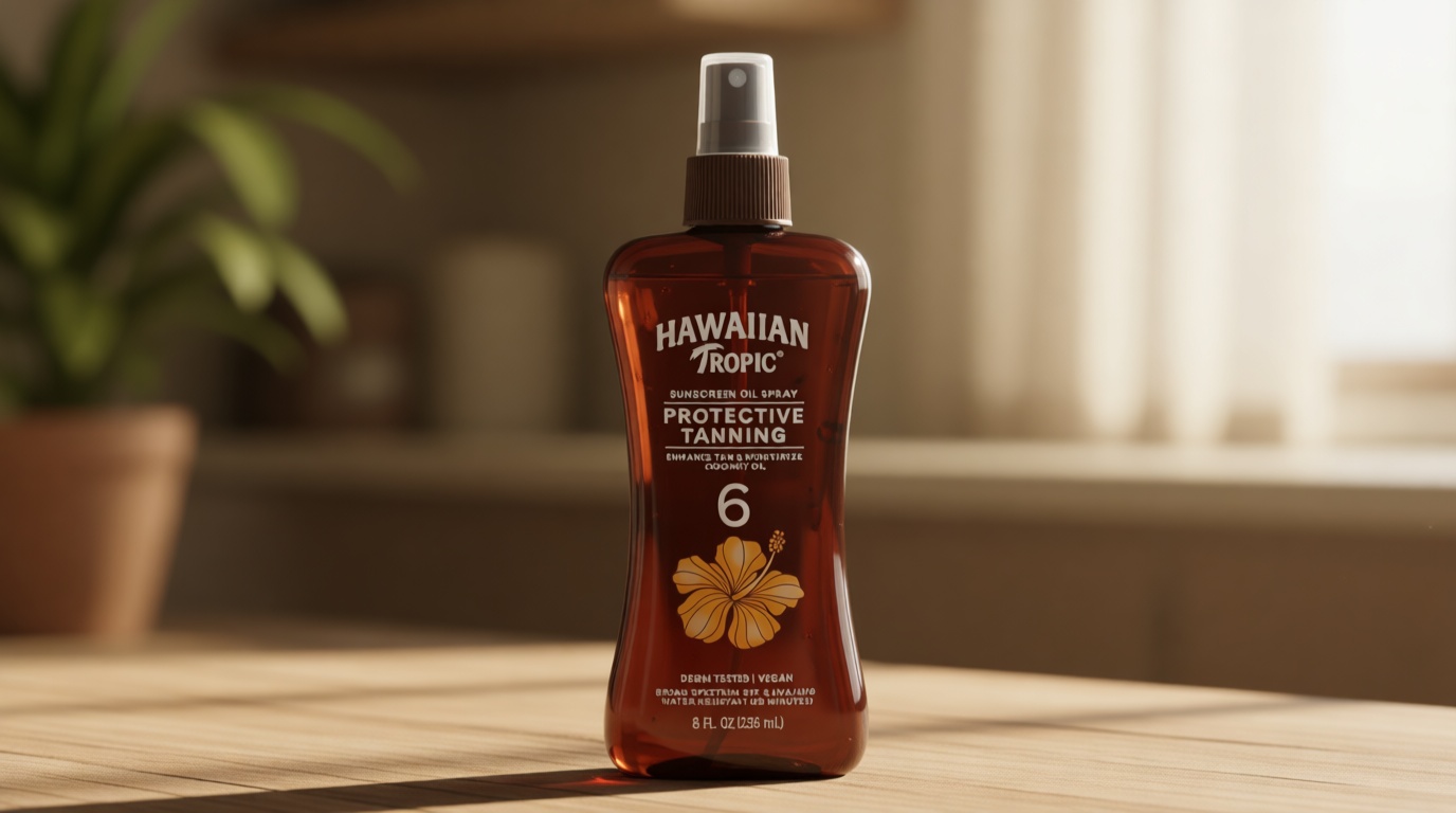 Hawaiian Tropic Dark Tanning Oil Spray Pump, SPF 6 8 Oz (Packaging May Vary)