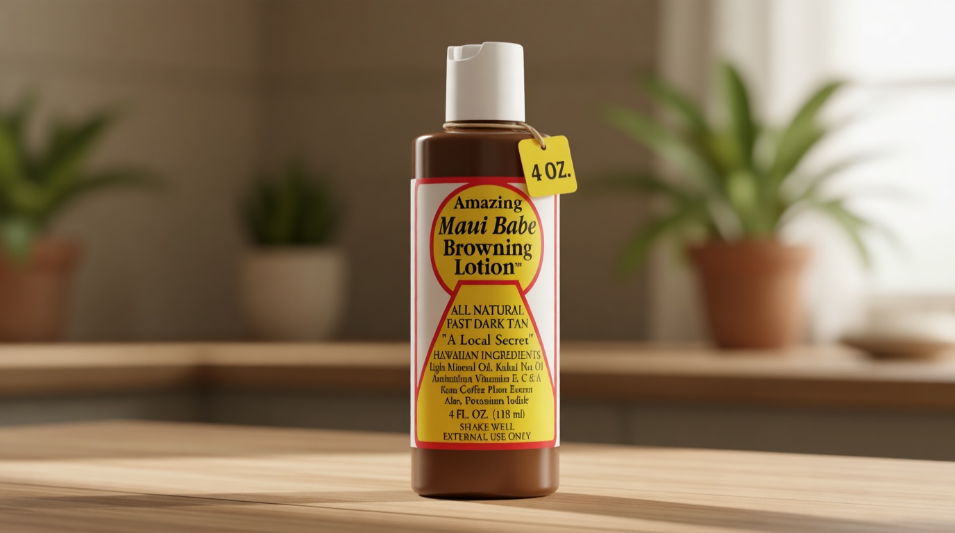 Maui Babe Browning Lotion - Natural Hawaiian Tan Accelerator with Vitamins & Antioxidants - Moisturizing Formula for All Skin Types - Made in USA - 4 fl oz