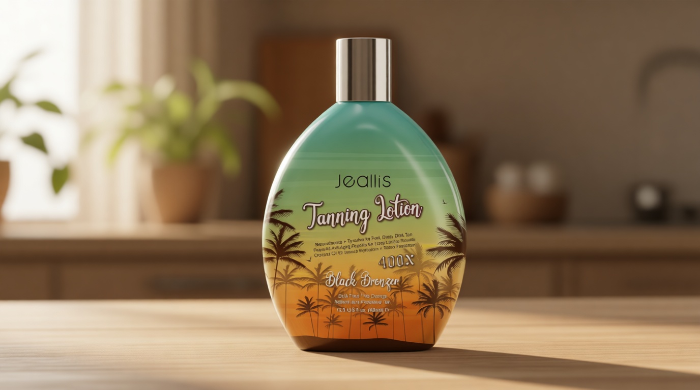 Jeallis Extreme Dark Tanning Lotion Accelerator for Indoor Tanning Beds & Outdoor Sun Tan with Bronzer to Get Dark Fast Tan, Bronzing Tanning Lotion with Tattoo Protecting Formula, DHA Free, 13.5oz