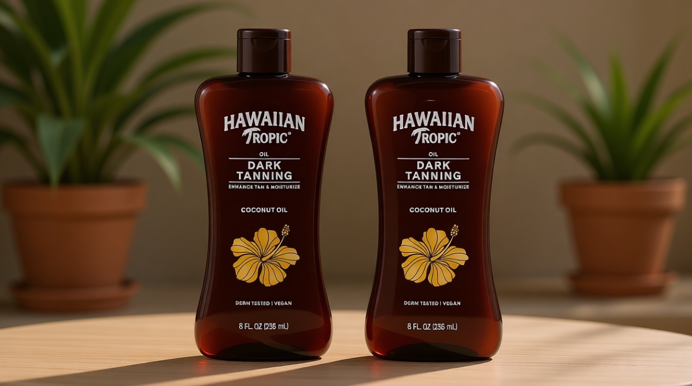 Hawaiian Tropic Dark Tanning Oil, 8 Fl Oz | Moisturizing Body Oil with Cocoa Butter, Tan Enhancer, 8 Fl Oz each Twin Pack