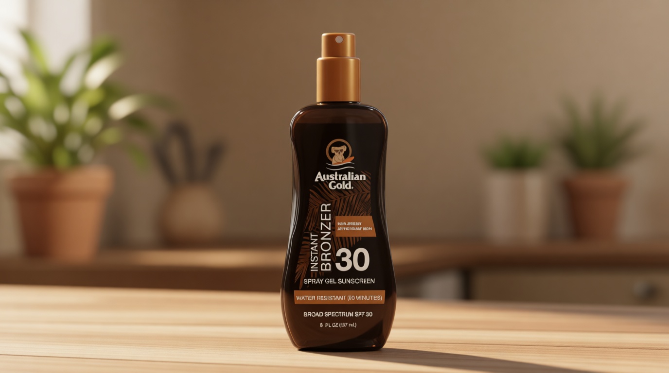 Australian Gold Spray Gel Sunscreen with Instant Bronzer SPF 30, 8 Ounce | Moisturize & Hydrate Skin | Broad Spectrum | Water Resistant | Non-Greasy | Oxybenzone Free | Cruelty Free