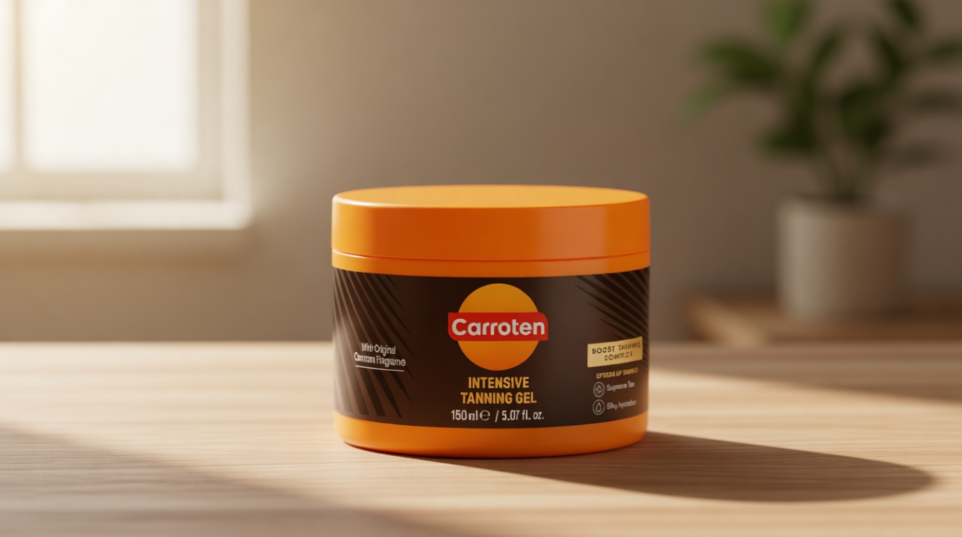 Carroten Intensive Tanning Gel | Browning Tan Accelerator | Non-Greasy, Water-Resistant with Carrot and Coconut Oil | Vitamin A & E For Moisture & Hydration | Made in Greece | 5 Fl Oz