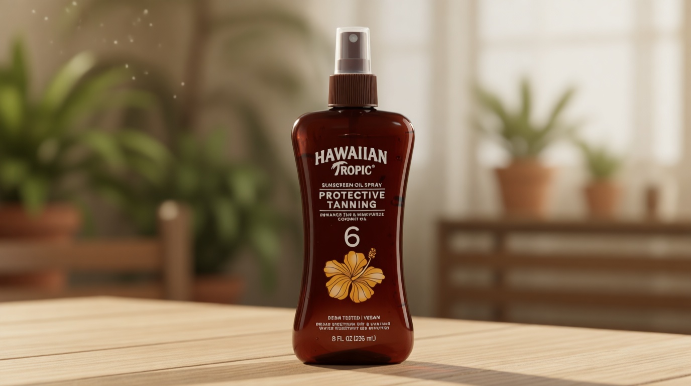 Hawaiian Tropic Dark Tanning Oil Spray Pump, SPF 6 8 Oz (Packaging May Vary)