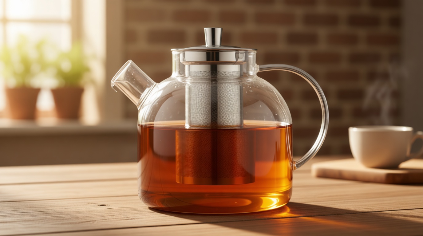 1500ml(50oz) Glass Teapot with Removable Infuser, Ehugos Stovetop Safe Large Tea Pot, Blooming and Loose Leaf Hand Crafted Kettle for Women and Adult with Stainless Infuser