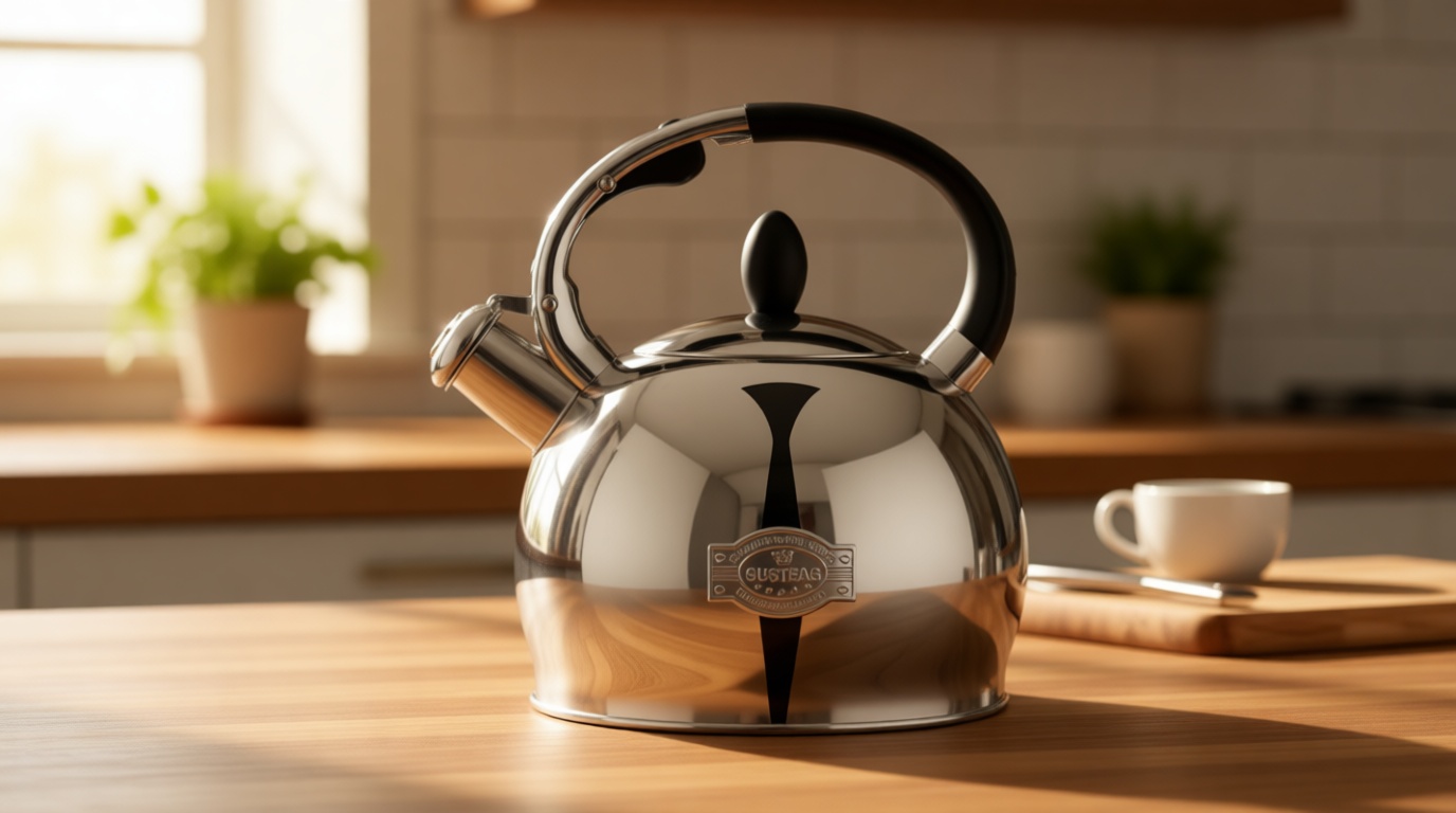SUSTEAS Stove Top Whistling Tea Kettle - Food Grade Stainless Steel Teakettle Teapot with Cool Touch Ergonomic Handle, With 1 Silicone Pinch Mitt Included,2.64 Quart(SILVER) Recycled Claim Standard Blended