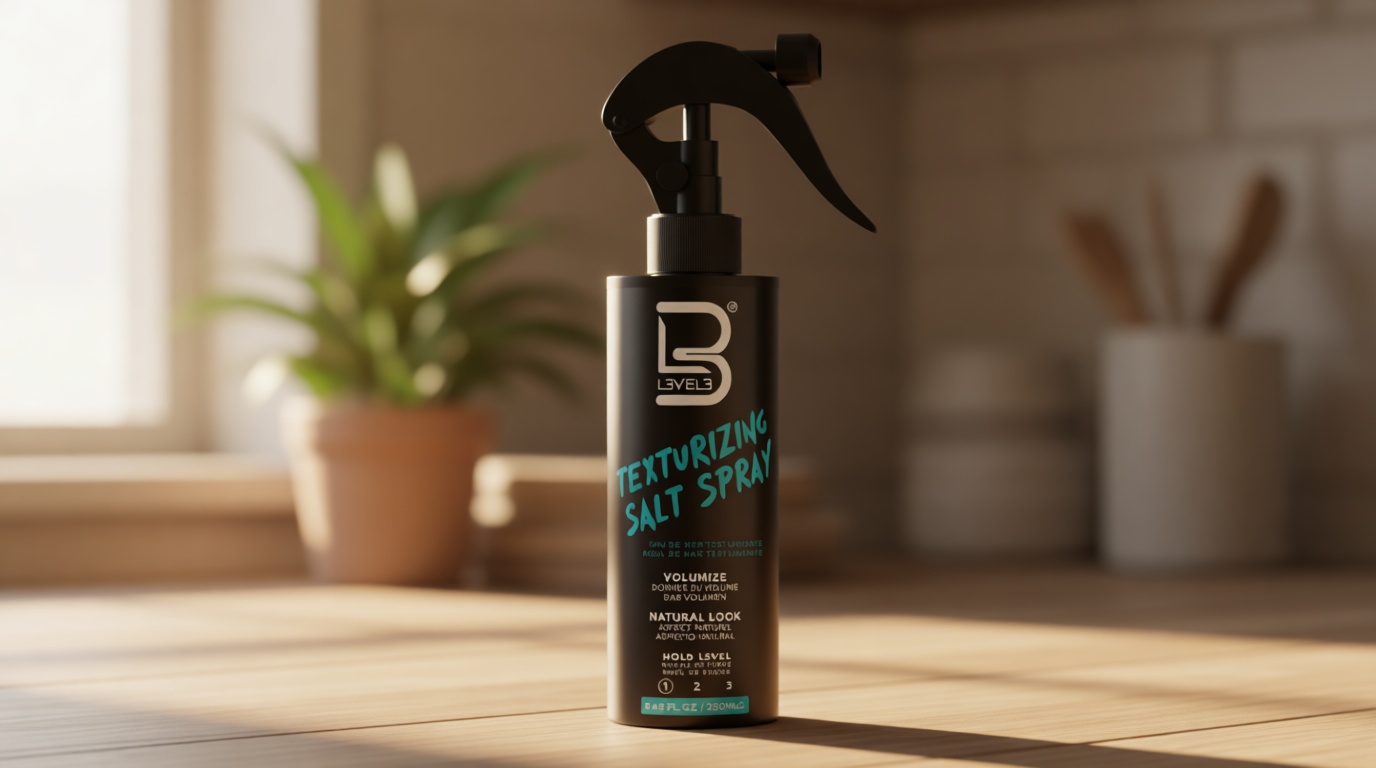 L3 Level 3 Sea Salt Texturizing Spray - Creates Beachy Waves and Texture - Light Hold - Casual Hair Finish (8.45 Fl Oz)