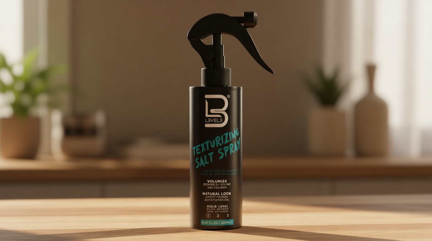 L3 Level 3 Sea Salt Texturizing Spray - Creates Beachy Waves and Texture - Light Hold - Casual Hair Finish (8.45 Fl Oz)