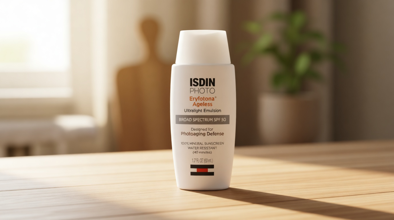 ISDIN Eryfotona Ageless Tinted Mineral Sunscreen SPF 50, Anti-Aging Face Sunscreen with Zinc Oxide, DNA Repairsomes & Vitamin E, Universal Tint No White Cast, Dermatologist Recommended