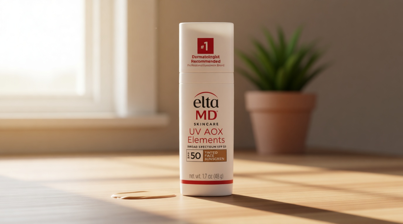 EltaMD UV AOX Elements Tinted Face Sunscreen, SPF 50, 100% Tinted Mineral Sunscreen for Sensitive Skin and Dry Skin with Antioxidants, 1.7 oz Pump