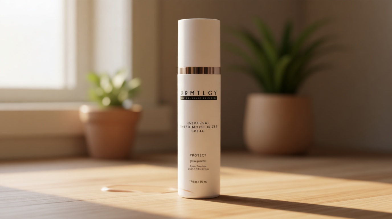 DRMTLGY Universal Tinted Moisturizer SPF 46 – Hydrating Dewy Tinted Sunscreen for Face with Zinc Oxide & Octinoxate – Niacinamide & Hyaluronic Acid – Broad Spectrum Lightweight Daily SPF, 1.7 oz