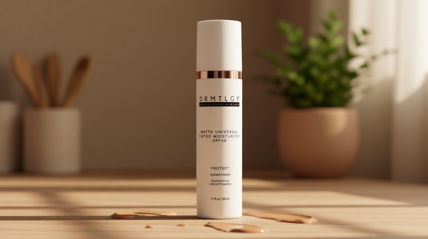 DRMTLGY Matte Universal Tinted Moisturizer SPF 46 – Anti-Aging Tinted Face Sunscreen & Lightweight Makeup with Broad Spectrum UV Protection – Hydrating Skin Care & Face Moisturizer – 1.7 oz