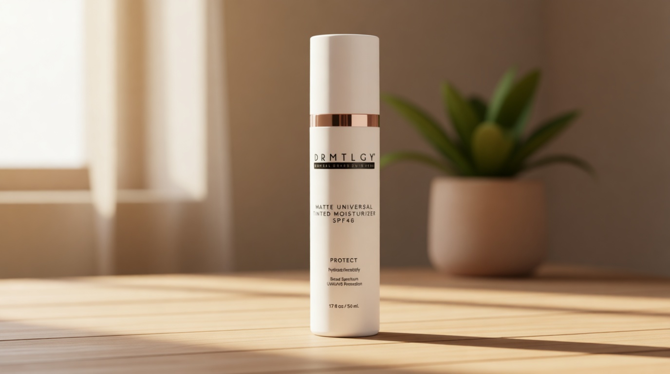 DRMTLGY Matte Universal Tinted Moisturizer SPF 46 – Anti-Aging Tinted Face Sunscreen & Lightweight Makeup with Broad Spectrum UV Protection – Hydrating Skin Care & Face Moisturizer – 1.7 oz