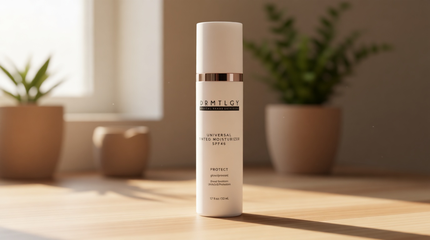 DRMTLGY Universal Tinted Moisturizer SPF 46 – Hydrating Dewy Tinted Sunscreen for Face with Zinc Oxide & Octinoxate – Niacinamide & Hyaluronic Acid – Broad Spectrum Lightweight Daily SPF, 1.7 oz