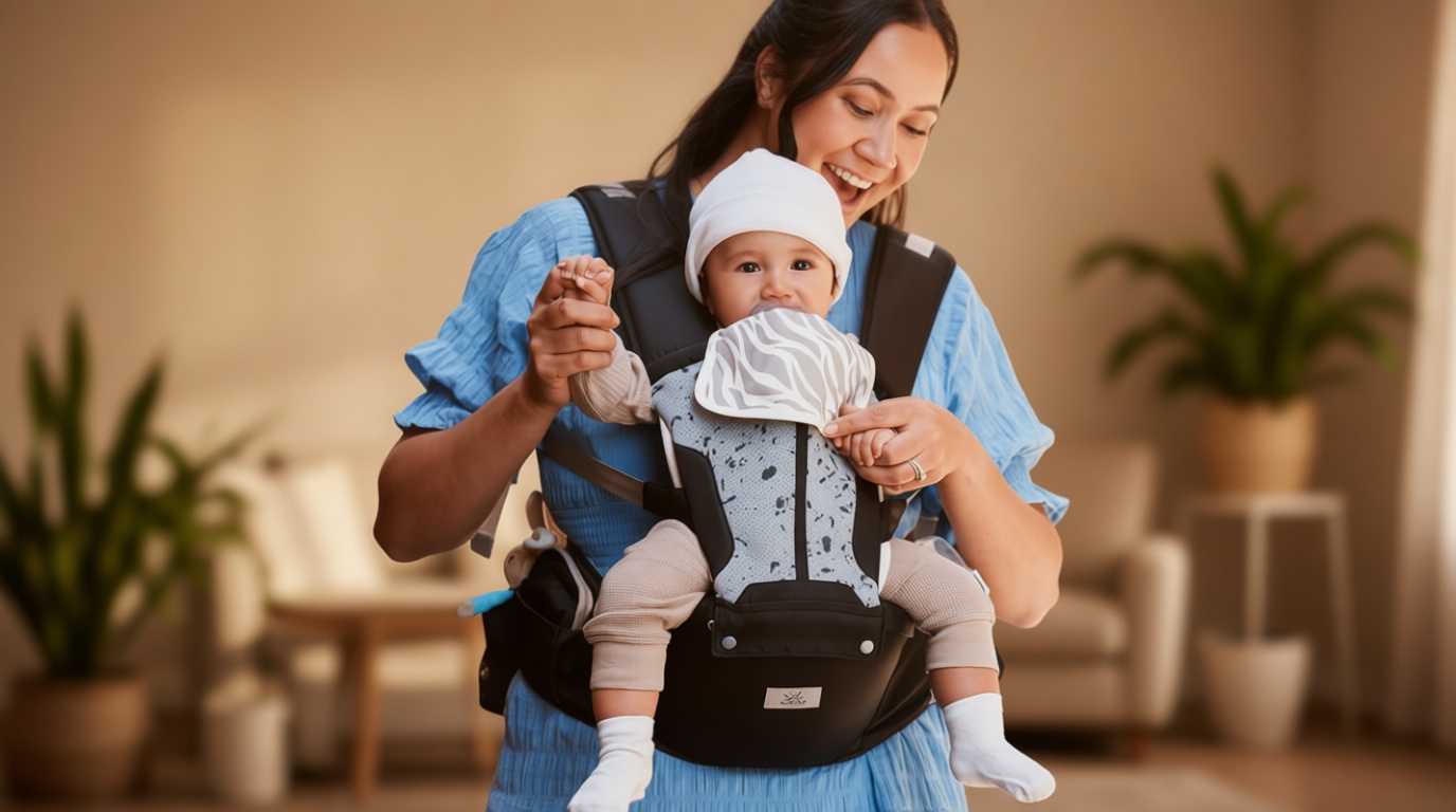 Baby Carrier, MOMTORY Safety-Certified 6-in-1 Baby Carrier Newborn to Toddler, Adjustable Detachable Infant Baby Hip Seat Carrier for 7-50lbs, All Seasons, Perfect for Shopping Travelling OEKO-TEX STANDARD 100