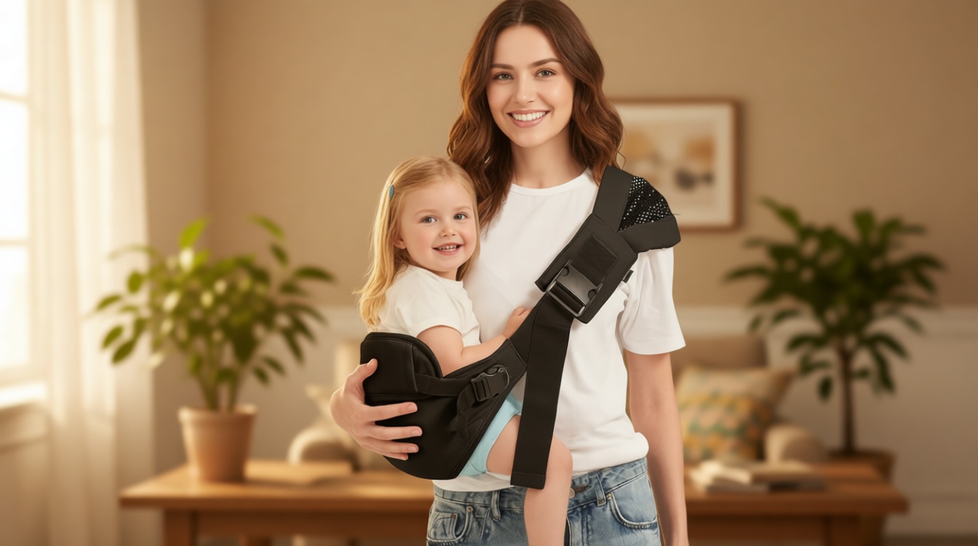 MISSWISDOM Toddler Sling Carrier, Toddler Carrier Sling, Baby Carriers Hip Carriers with Backrest, Lightweight Travel-Friendly Baby Slings Carriers, Black