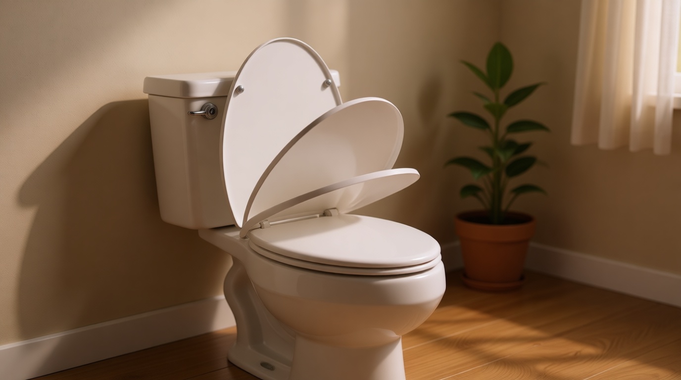 Mayfair Cassel Slow Close Toilet Seat, Easy Clean, Non Slip Premium Wood Seat, Easy Install, Made in USA, Elongated, White GreenCircle Certified: Recycled Content