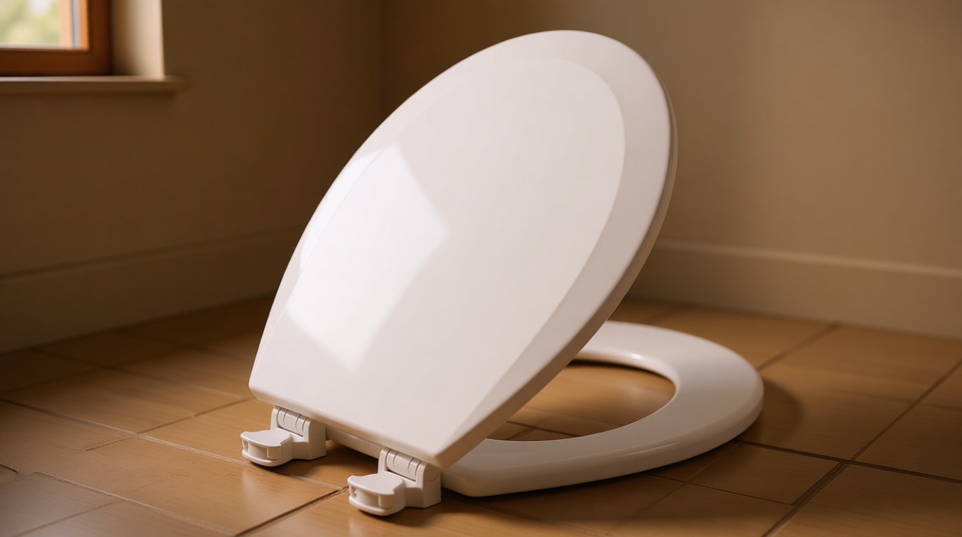 BEMIS 500EC 390 Toilet Seat with Easy Clean & Change Hinges, 1 Pack Round, Cotton White GreenCircle Certified: Recycled Content