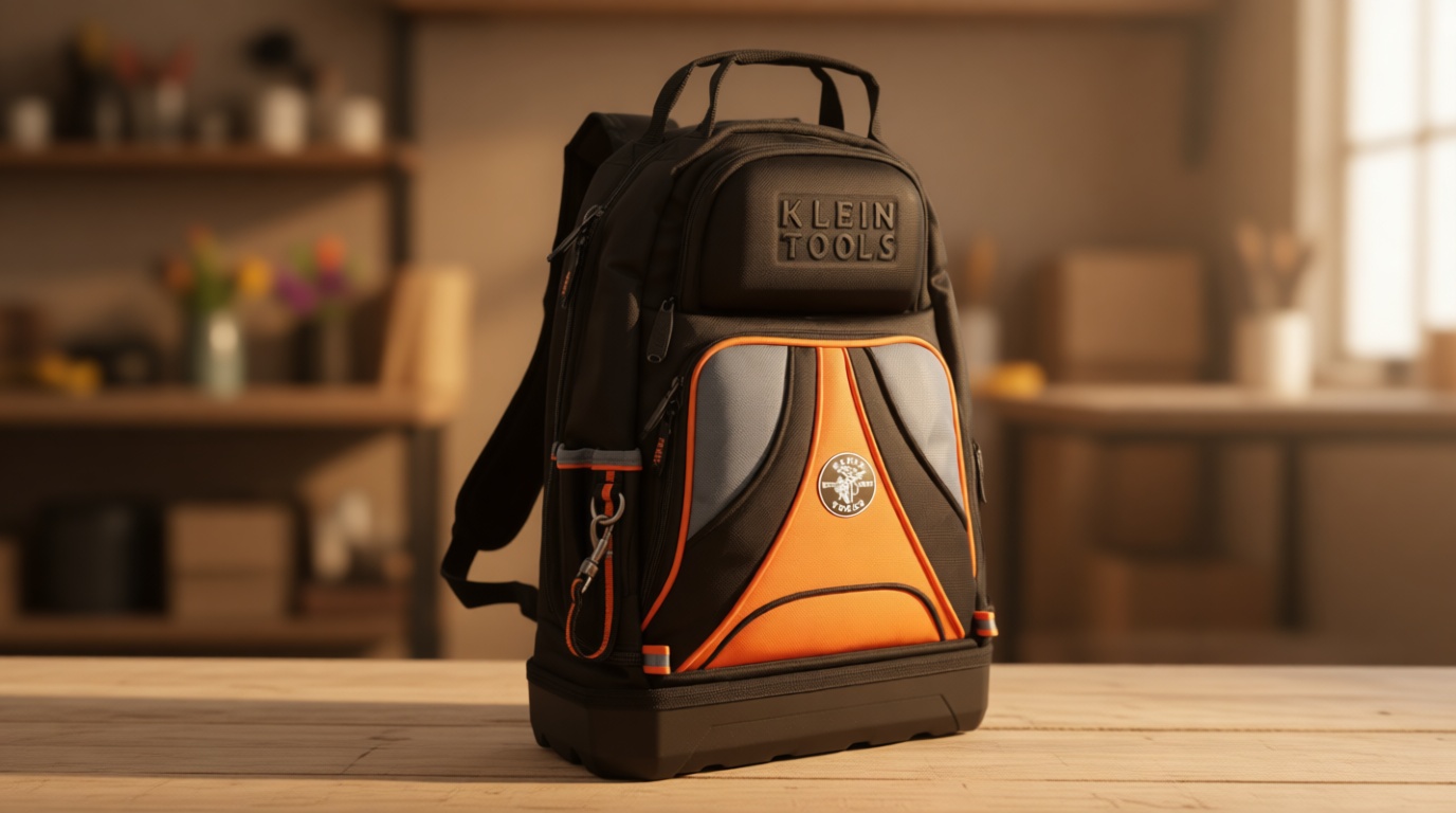 Klein Tools 55421BP-14 Tool Backpack, Heavy Duty Tradesman Pro Tool Bag Organizer with 39 Pockets, Molded Bottom