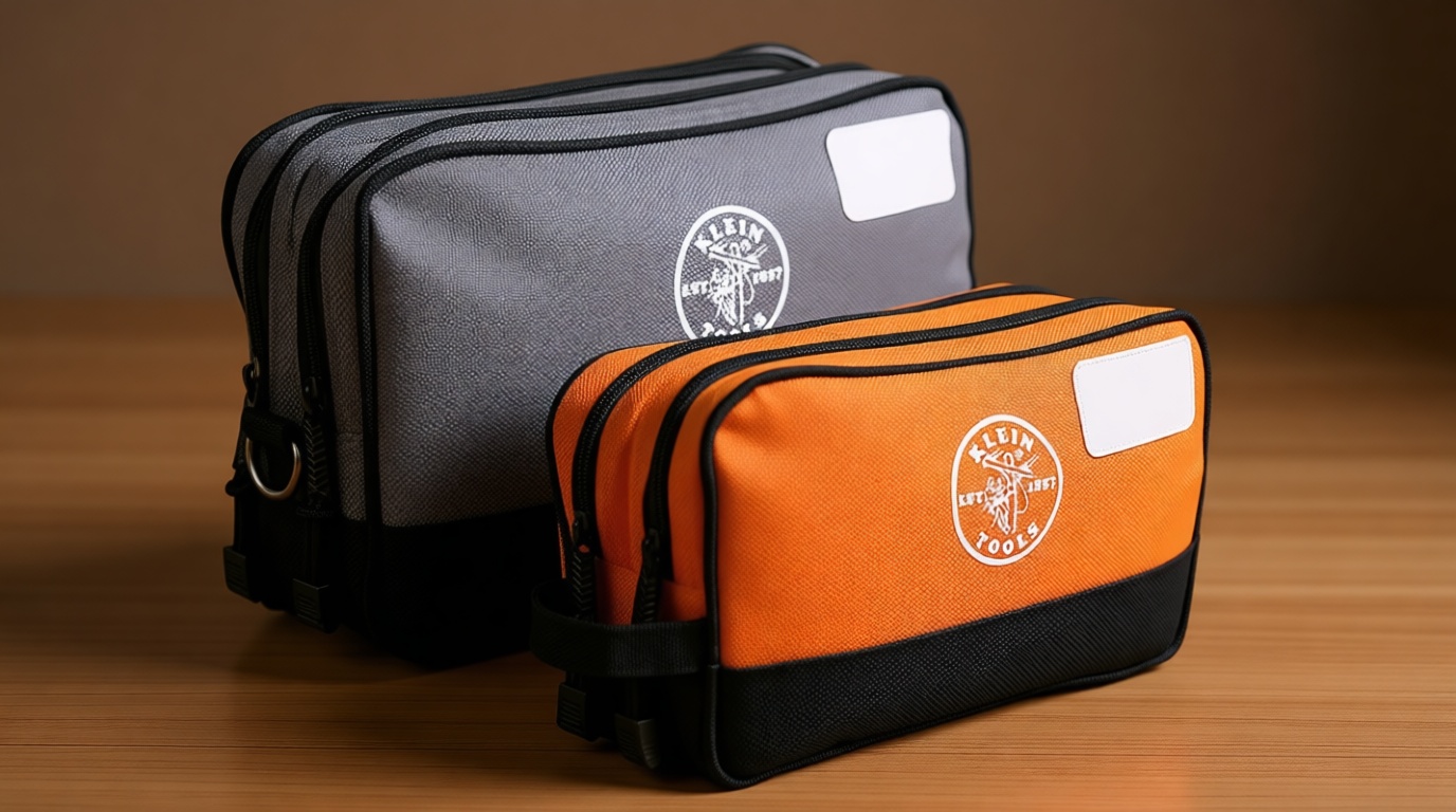Klein Tools Tool Pouch, Dual Compartments, Heavy-Duty Tool Bag Organizer, Multipurpose Bag