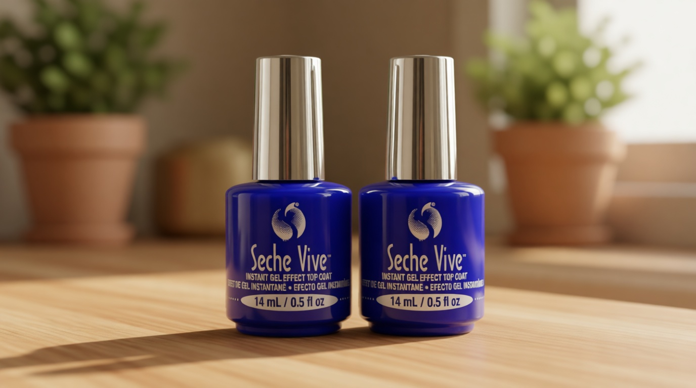 Seche Vive Instant Gel Effect Top Coat, Nail Polish for Manicure and Pedicure, 0.5 Oz, 2-Pack