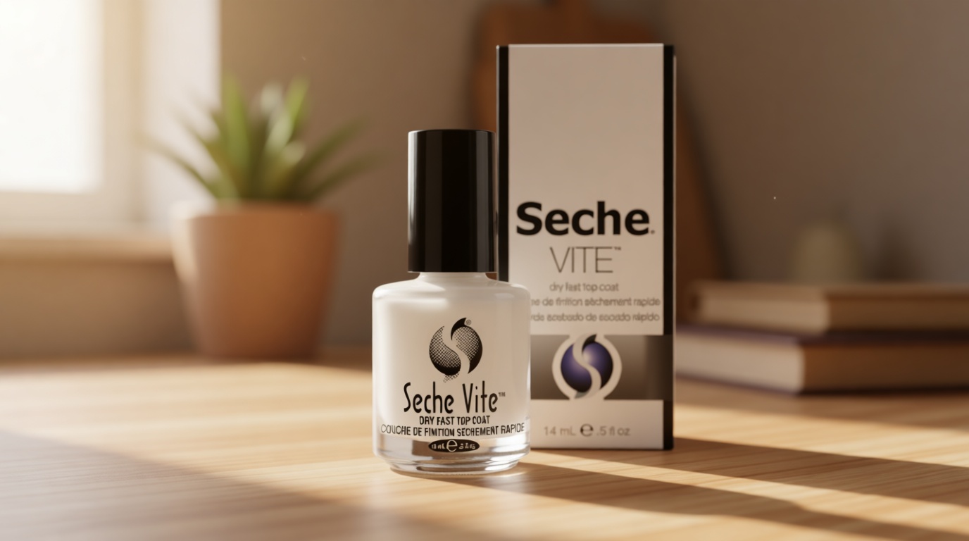 Seche Vite Dry Fast Top Coat – Quick Dry Clear Nail Polish Top Coat for High Gloss Shine, Long-Lasting Manicure, Made in the USA, 0.5 fl oz