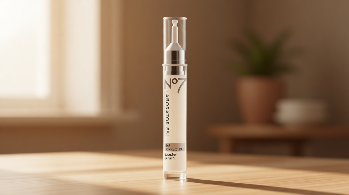 No7 Laboratories Line Correcting Booster Serum - Potent Collagen Peptide Serum for Fine Lines and Wrinkles - Moisturizing Formula for All Aging Skin Types (15 ml)