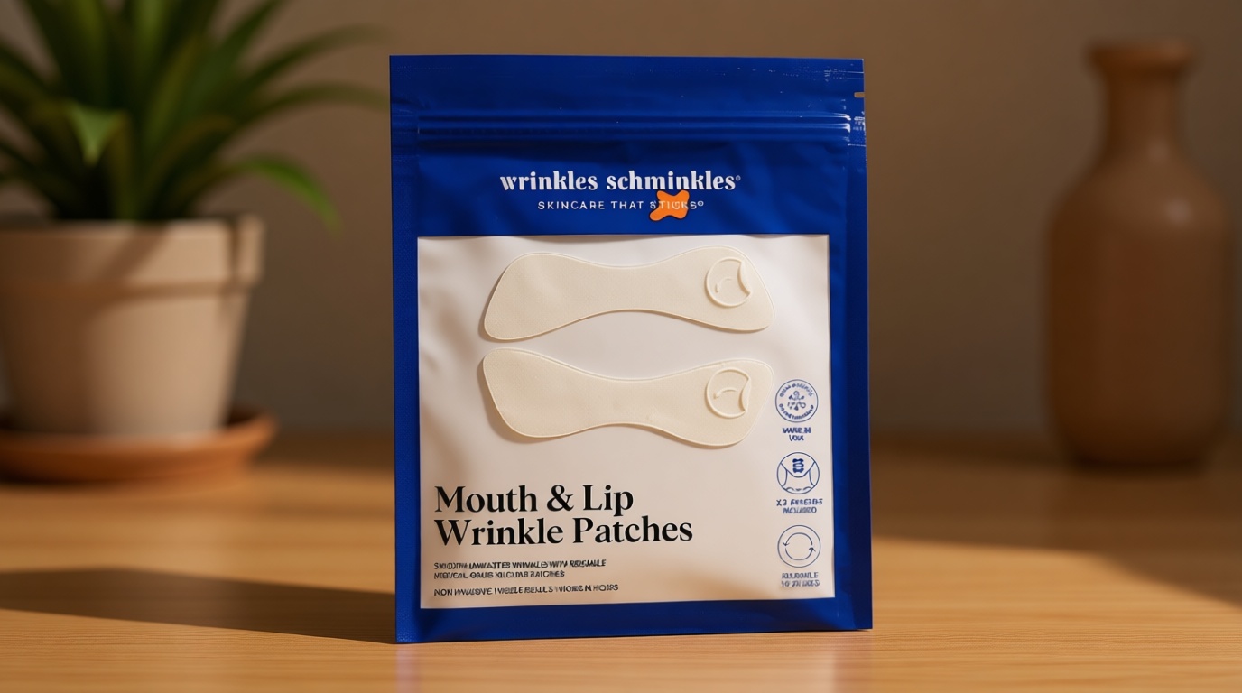 Wrinkles Schminkles Mouth & Lip Wrinkle Patch - Reusable Silicone Smoothing Pads for Noticeable Wrinkle Reduction - Lip Wrinkle Prevention for Youthful, Smooth Skin (2 Pack)