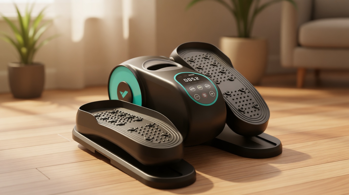 MERACH Under Desk Elliptical Machine, Leg Exerciser While Sitting for Seniors with 12-Speeds & Remote Control, Quiet Portable Electric Seated Pedal Exerciser Machine for Home Office Recycled Claim Standard 100